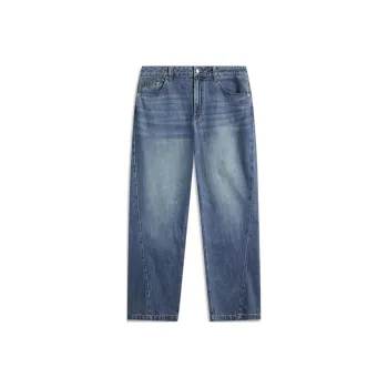 LiNing Sports Life Collection Jeans Men's Soft Matte Blue