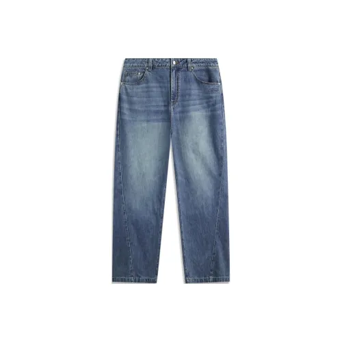 LiNing Sports Life Collection Jeans Men's Soft Matte Blue