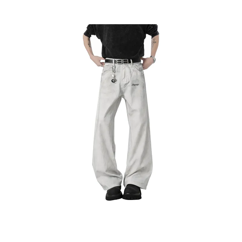 DAREASY Casual Pants Unisex Distressed White-0