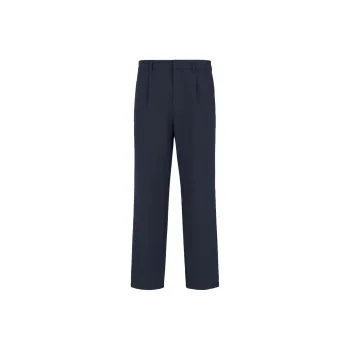 EMPORIO ARMANI Pleated Technical seersucker Fabric Chinos