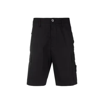 STONE ISLAND Logo Patch Mid Rise Cargo Shorts