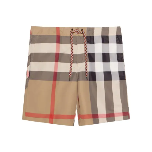 Burberry Men Check Swim Shorts Archive Beige