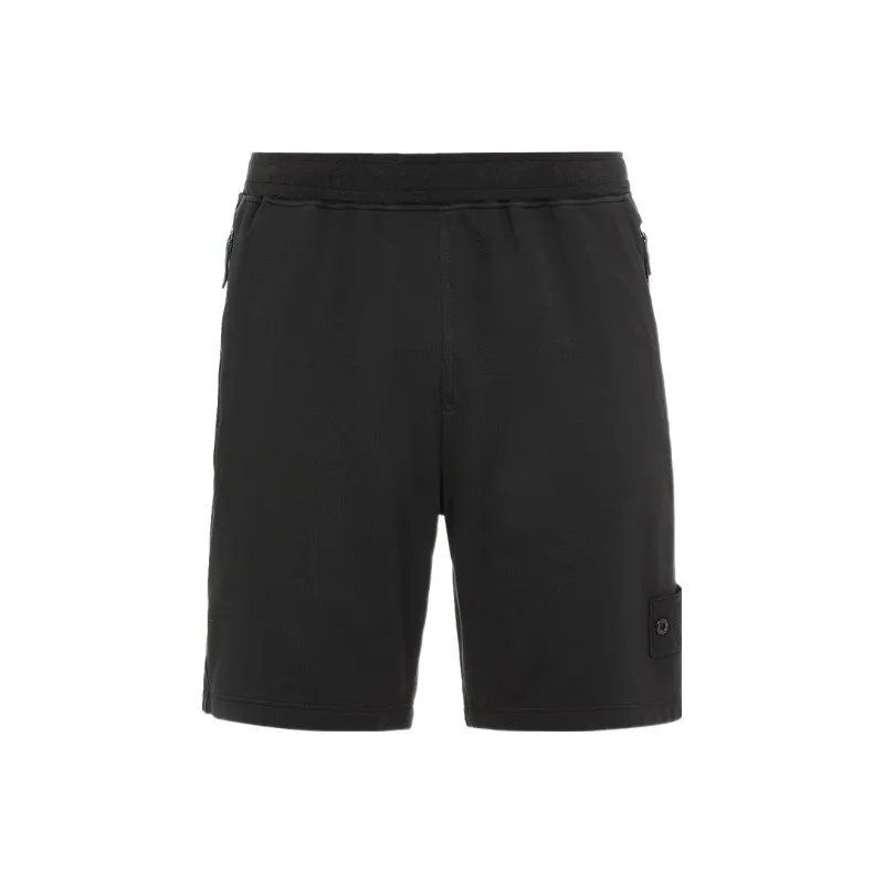 STONE ISLAND 631F3 Cotton Stretch Fleece Ghost Piece Garment Dyed Shorts-0
