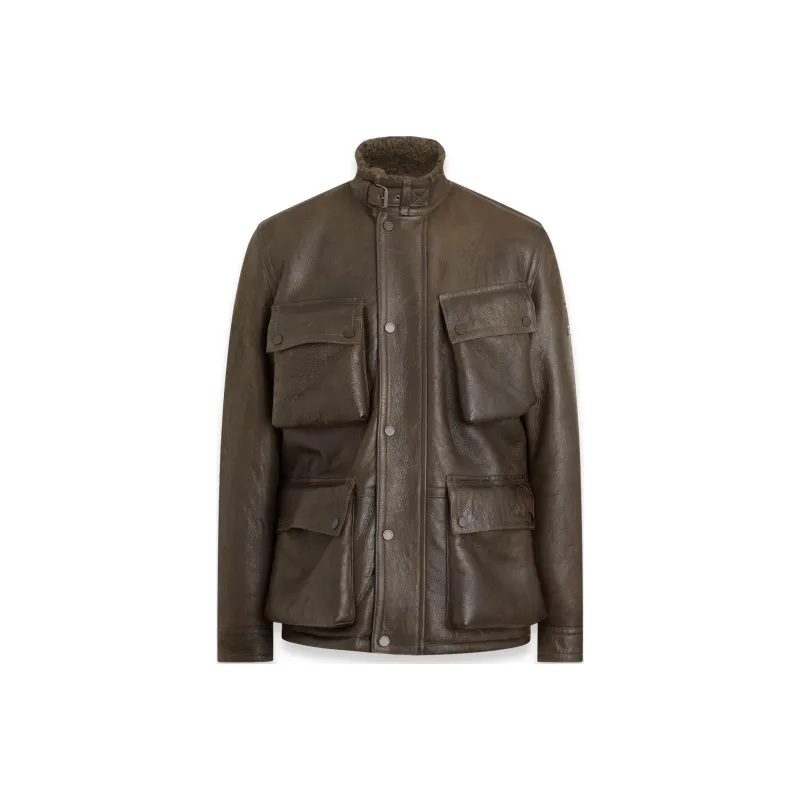 Belstaff Leather Jacket Men's Bronze-0