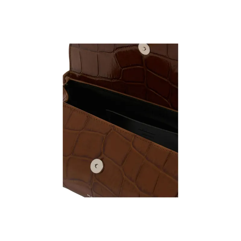 JIL SANDER Cannolo Calfskin Shoulder Bag Trumpets Women's Chocolate-2
