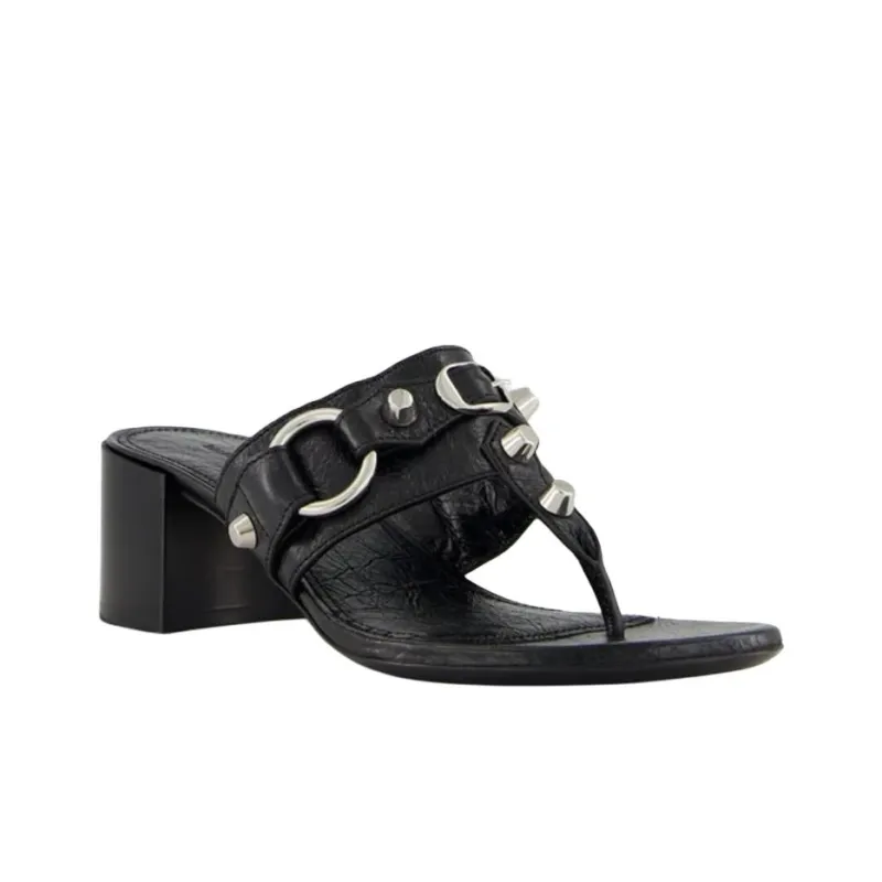 Balenciaga Slip Resistant Flip Flops Women's Black-2