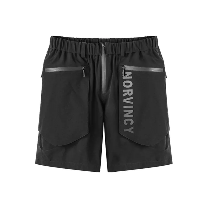 NORVINCY Urban Techwear Zip Patch Pocket Cargo Shorts Unisex-0