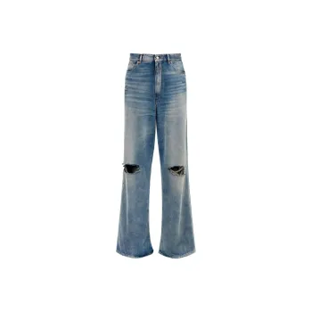 MM6 Maison Margiela Distressed Wide Leg Jeans