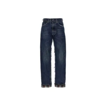 Maison Margiela Pendleton Straight Leg Frayed Jeans