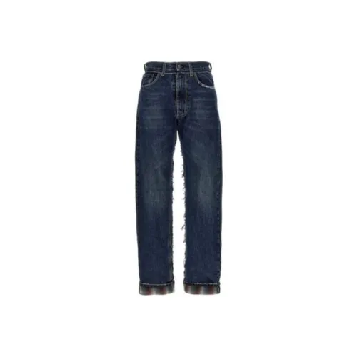 Maison Margiela Pendleton Straight Leg Frayed Jeans