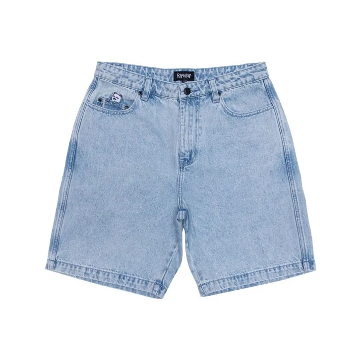 RIPNDIP Loose Fit Shorts Unisex Denim Blue-0