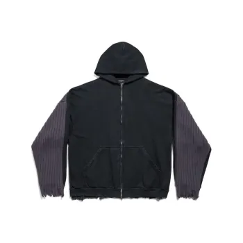 Balenciaga Patched Zip Up Hoodie