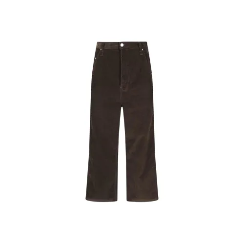 AMIPARIS Paris Corduroy Logo Patch Straight Leg Trousers