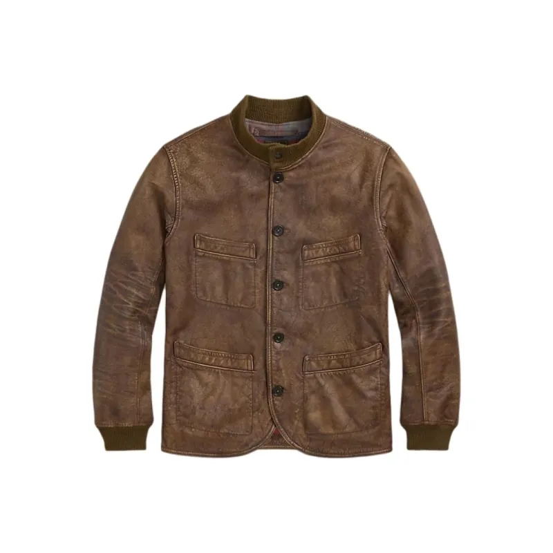 Polo Ralph Lauren Button up Leather Jacket-0