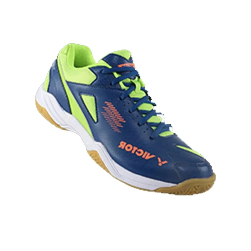 VICTOR Cushioning, Slip Resistant, And Abrasion Resistant Low Top Badminton Shoes Unisex Navy Blue Green-3