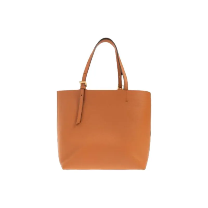 MCM Embossed Leather Tote Bag, Shopping Bag, Handbag Mini Women's Cognac-2
