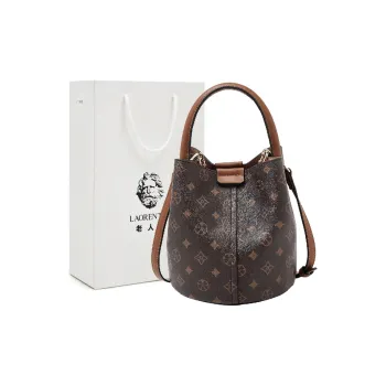 Old Man's Head Synthetic Leather Handbag Women's Coffee