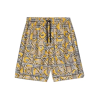 Burberry Casual Shorts Men Bright Ochre Stone Color
