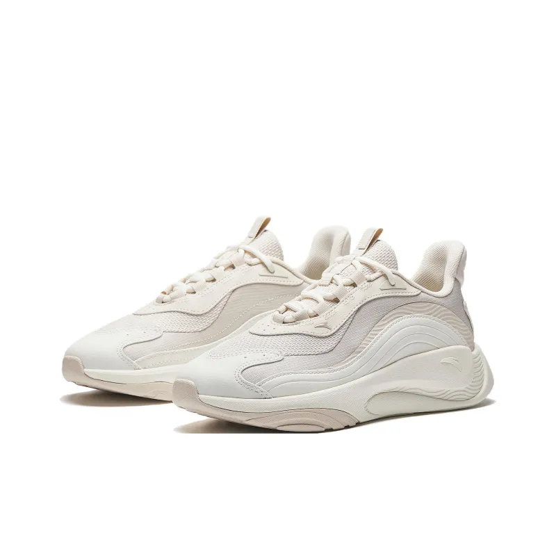 Anta Anti Slip Wear Resistant Low Top Casual Shoes Women's Ivory White-2