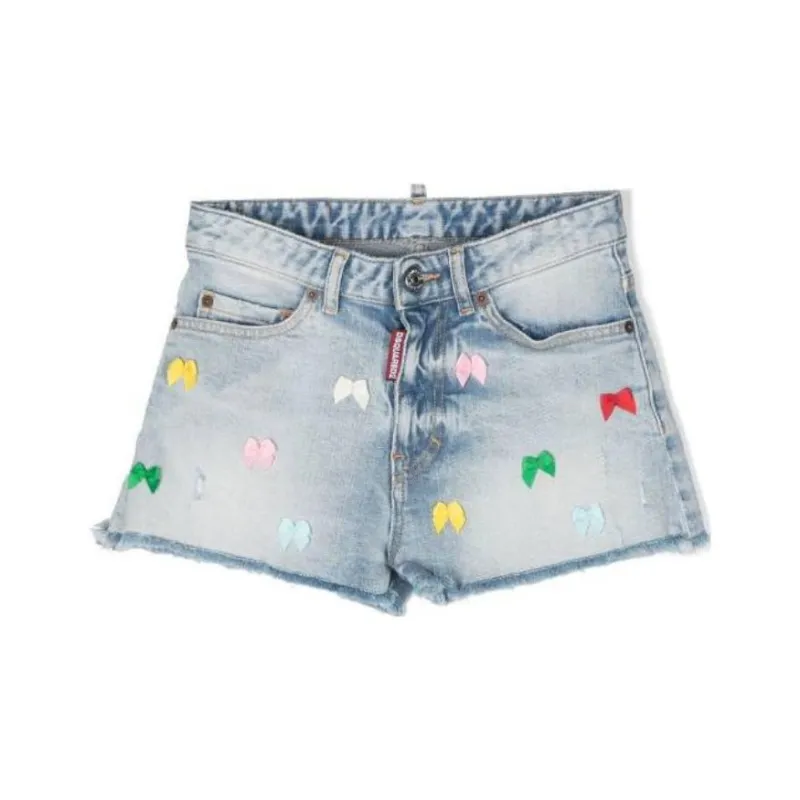 DSQUARED 2 Bow Embellished Sleeveless Dungarees-0