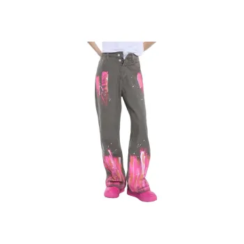 Voguo Relay Jeans Unisex Graffiti Red