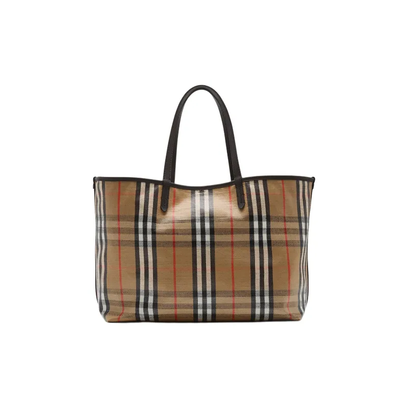 Burberry Cotton Tote Bag, Shopping Bag, Shoulder Bag Medium Size Women's Sand-3