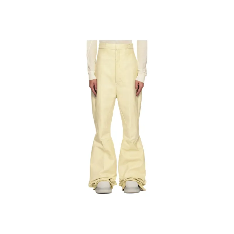 RICK OWENS/RO Leather Pants Men's Beige-0