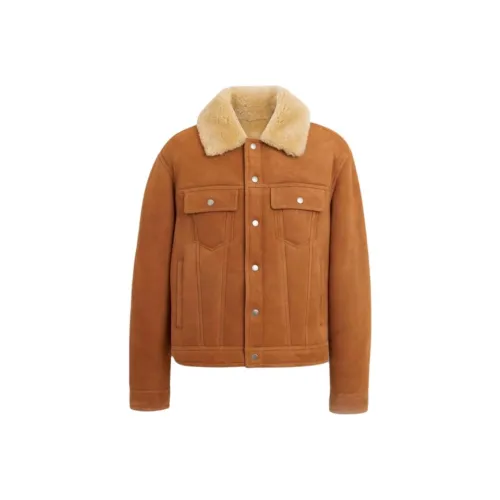 COACH FW23 Leather Jacket Men's Dark Brown