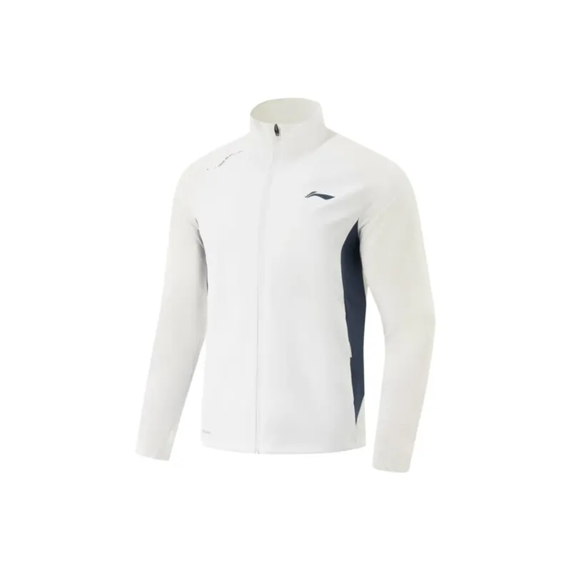 LiNing Trench Coat Men's Standard White/Deep BeiDou Blue-0
