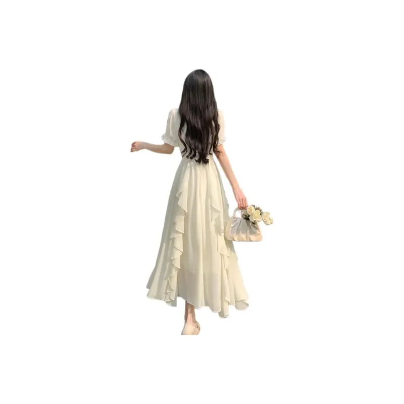 FLIM Short Sleeved Dress Women's White-0