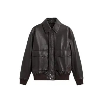 ZARA Leather Jacket Men's Brown