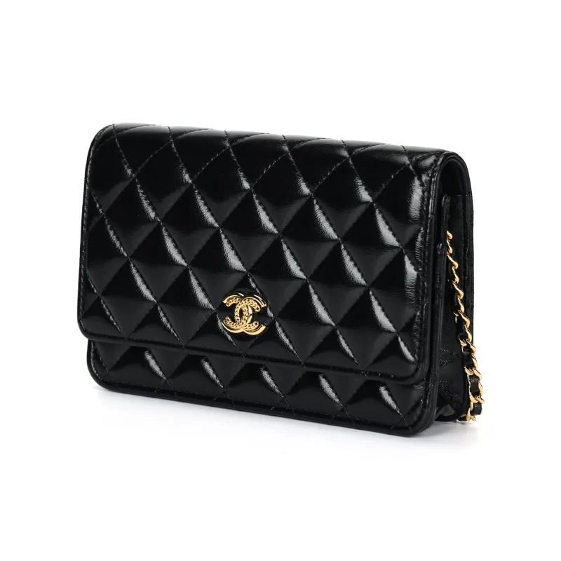 CHANEL Leather Shoulder Bag, Crossbody Bag Women's Black-1