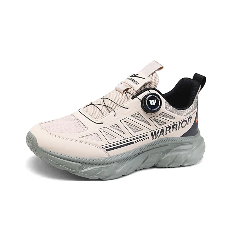 Warrior Anti Slip Wear Resistant Low Top Casual Running Shoes Men's Sand Color Army Green Black-1