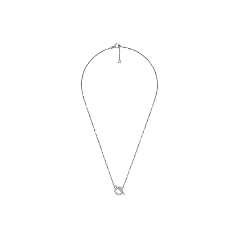 HERMES 18K White Gold Necklaces Women's Silver-1