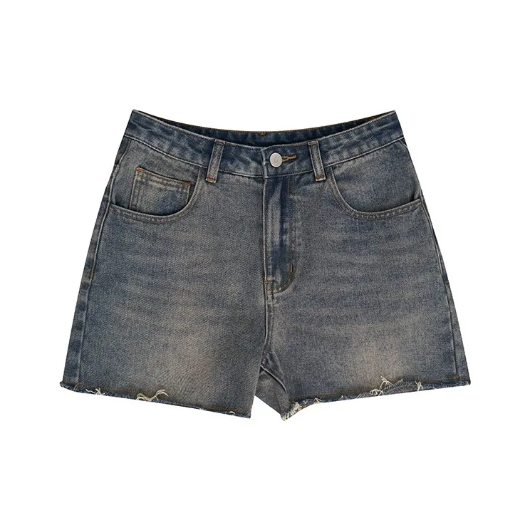 GMETRYART Denim Shorts Unisex Vintage Blue-0