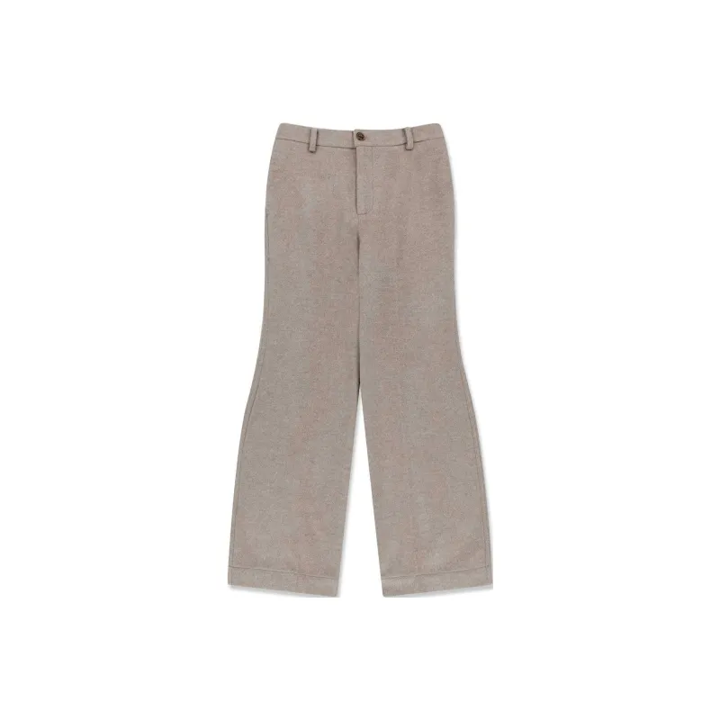 KIMHEKIM Wave Cut Trousers Casual Pants Unisex Beige/Beige-0