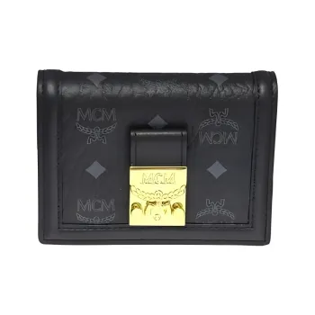 MCM Tracy Visetos Coated Canvas With Leather Wallet Mini Women's Black