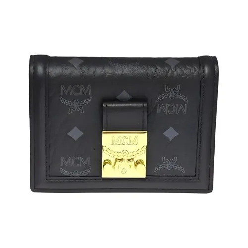 MCM Tracy Visetos Coated Canvas With Leather Wallet Mini Women's Black