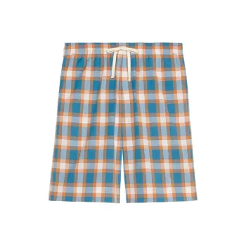GUCCI Casual Shorts Men Blue Orange