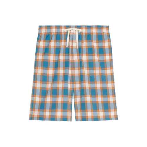 GUCCI Casual Shorts Men Blue Orange