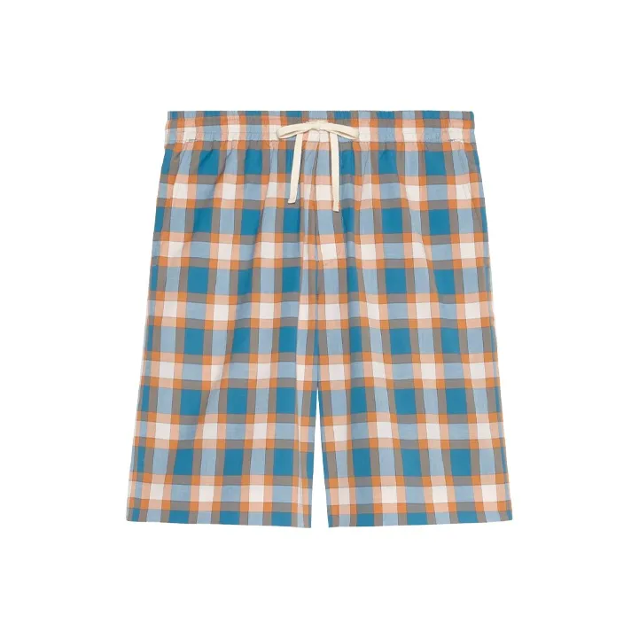 GUCCI Casual Shorts Men Blue Orange-0