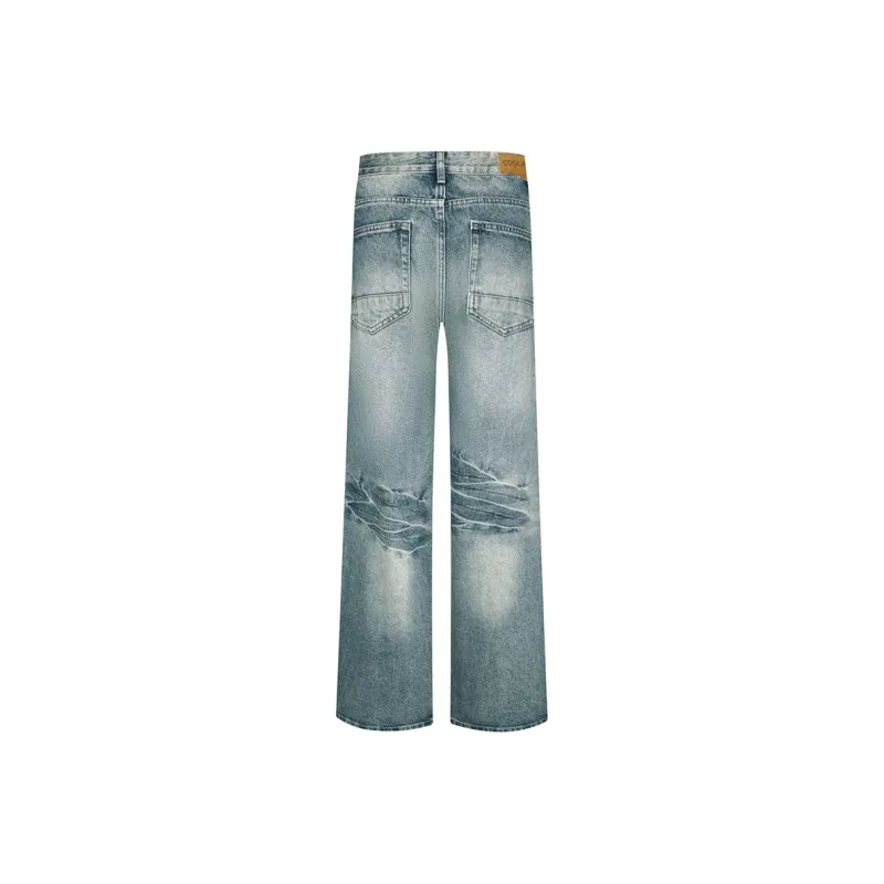 COOLALPACA Loose Fit Straight Fit Jeans Unisex Light Blue-1