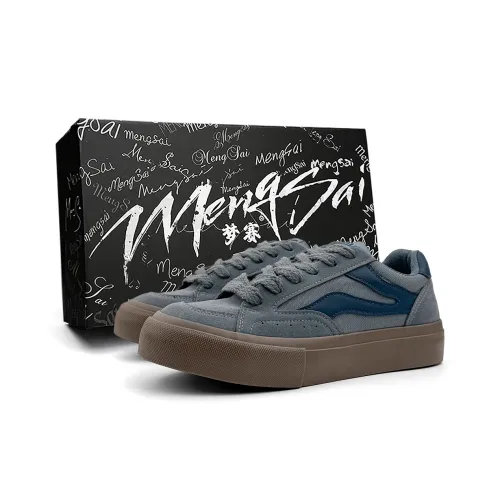 Mengsai Commute Puffy Shoes Anti Slip Wear Resistant Low Top Canvas Shoes Men's Gray Blue
