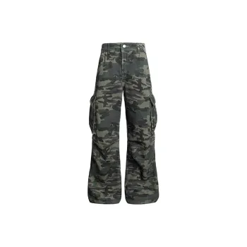 Qnxeey Cargo Pants Unisex Camouflage