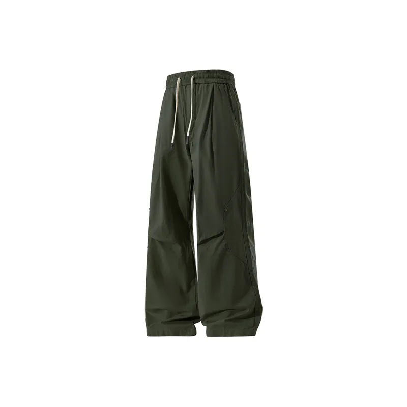 BOTH PLAY Minimalist Style Fashion Comfortable Solid Color Casual Pants Unisex Black-4