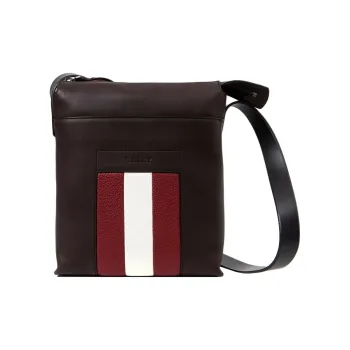 BALLY Leather One Shoulder Crossbody Messenger Bag Men's Coffee
