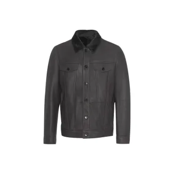 RARE Leather Jacket Men's Dark Gray