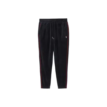 FILA Deverall Velour Casual Pants Unisex Black