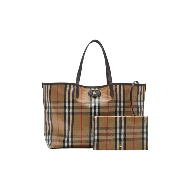 Burberry Cotton Tote Bag, Shopping Bag, Shoulder Bag Medium Size Women's Sand-1