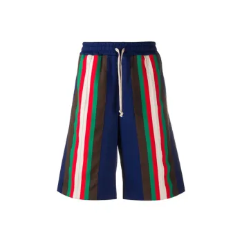 GUCCI Technical Jersey Striped Shorts